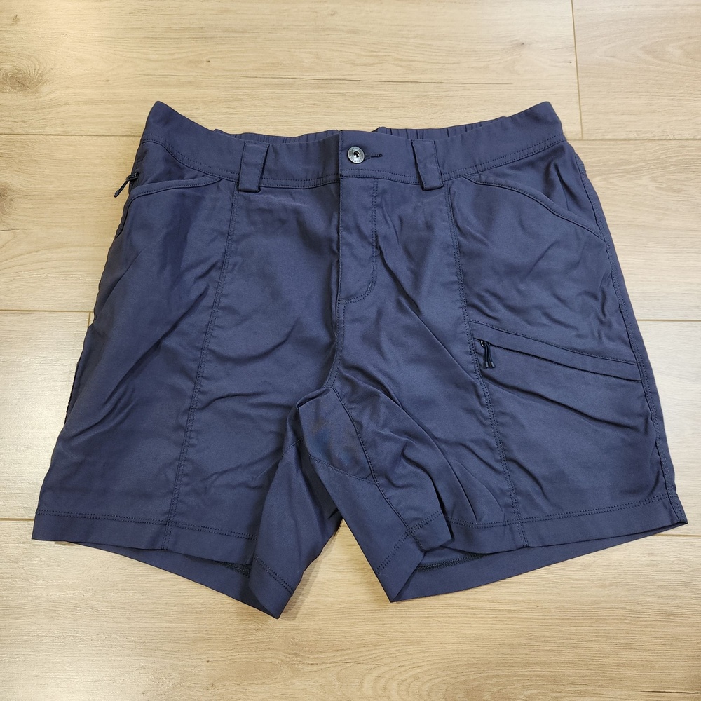 Duluth Trading Dry On The Fly Shorts Womens 14 7" Blue Stretch Hiking Outdoor
